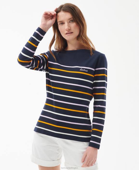 Women Navy Stripe Barbour Hawkins Top 40VB1648