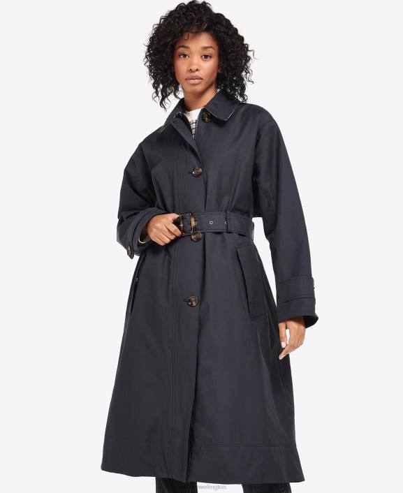 Women Dark Navy/Ancient Poplar Barbour Somerland Trench Coat 40VB1533