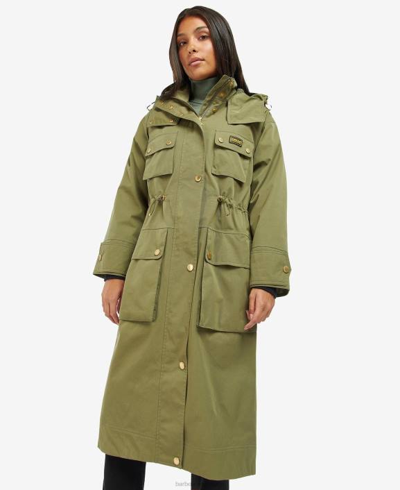 Women Midnight Green Barbour Thruxton Waterproof Trench Coat 40VB1536