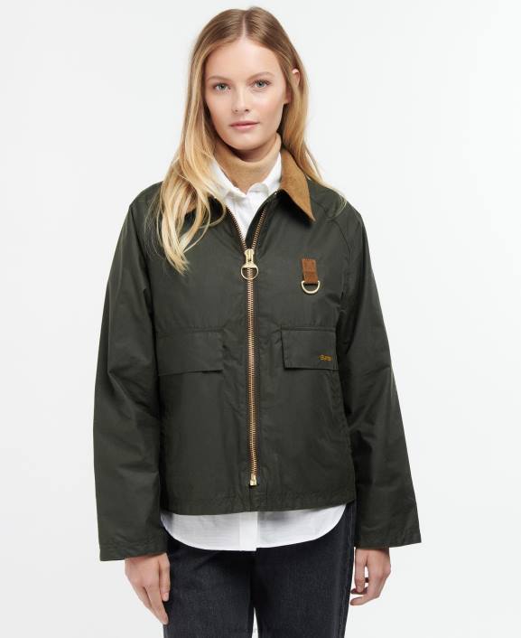 Women Archive Olive/Ancient Barbour Eddleston Waxed Jacket 40VB1367