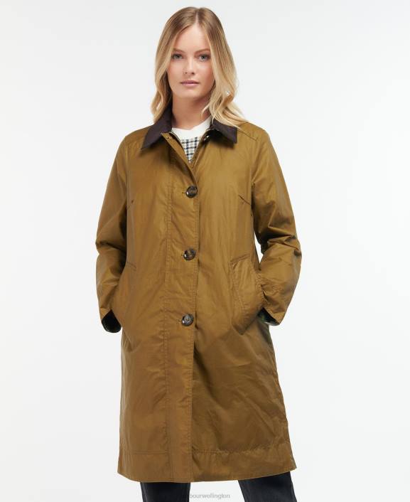 Women Sand/Ancient Poplar Barbour Brora Wax Jacket 40VB1391