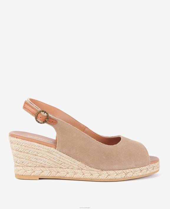 Women Cognac Barbour Nadia Peep-Toe Espadrille Wedges 40VB2090