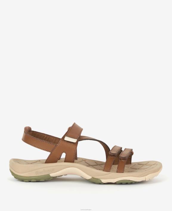 Women Tan Barbour Kenmore Strappy Sports Sandals 40VB2102