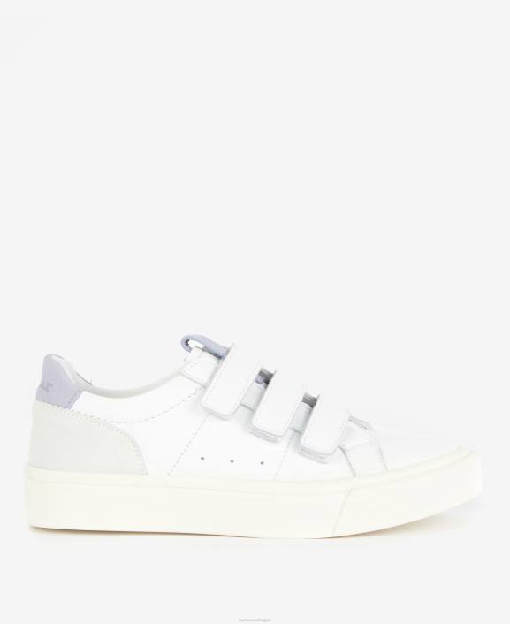 Women White/Lavender Barbour Georgie Triple-Strap Trainers 40VB2127